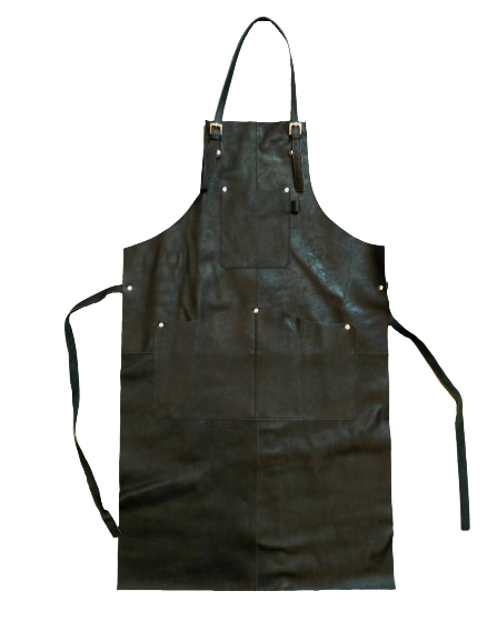 black leather apron