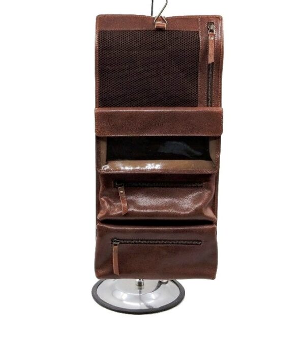 leather hanging toiletry bag