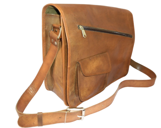 Goat leather messenger bag