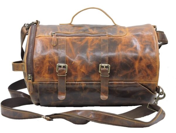 Leather duffle Bag - Handicraft Villa