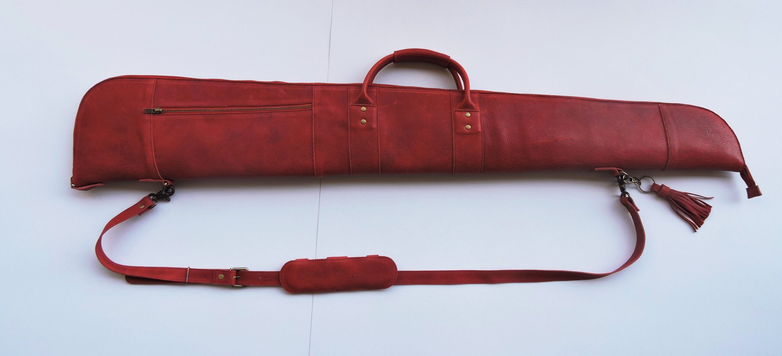 Red leather gun case :: Handicraft Villa