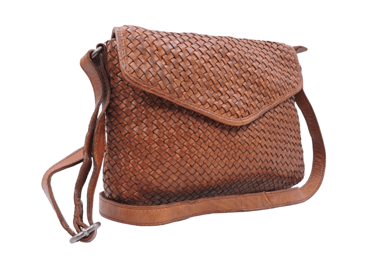 woven leather bag